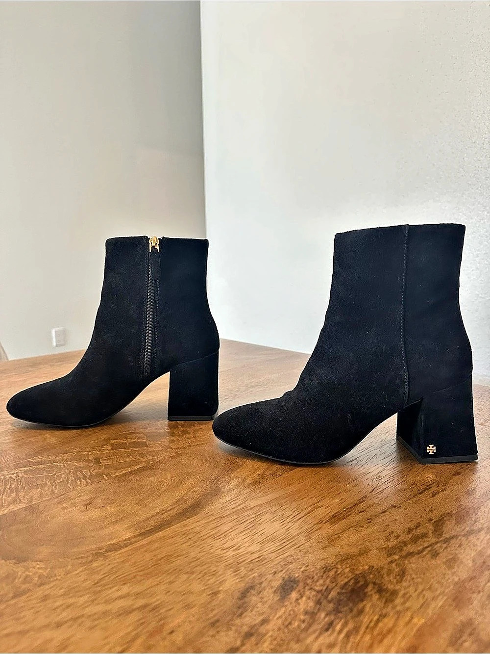 Tory Burch Kira 75mm Bootie Suede Ankle Boots Black US 8.5